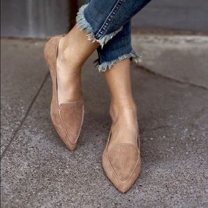 Lulu’s Emmy Camel Suede Pointed Loafers